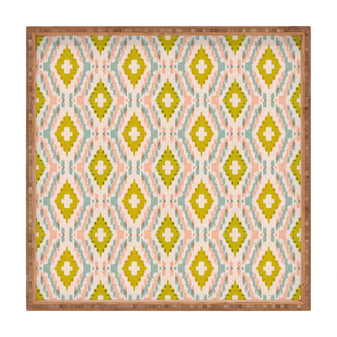Schatzi Brown Leila Ikat Lime Square Tray