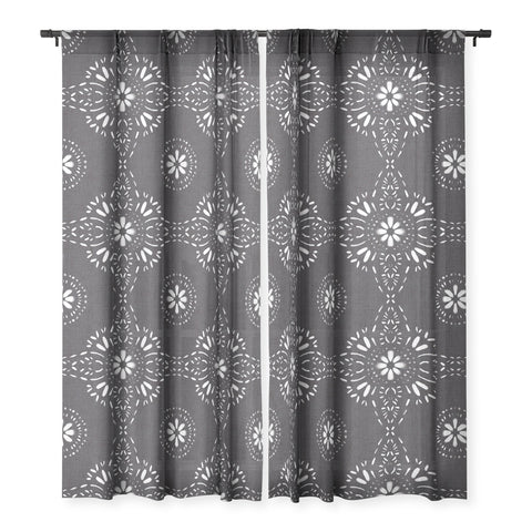 Schatzi Brown Libby Boho Charcoal Sheer Window Curtain