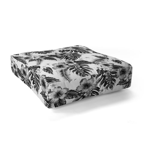 Schatzi Brown Live Aloha black and white Floor Pillow Square