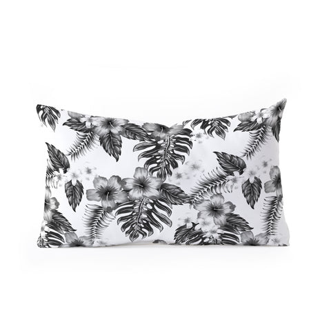 Schatzi Brown Live Aloha black and white Oblong Throw Pillow