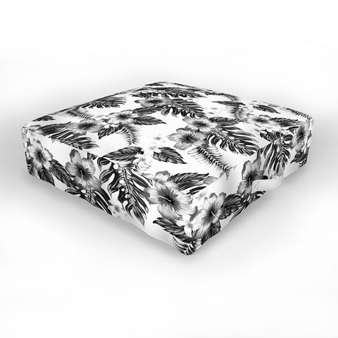 Schatzi Brown Live Aloha black and white Outdoor Floor Cushion