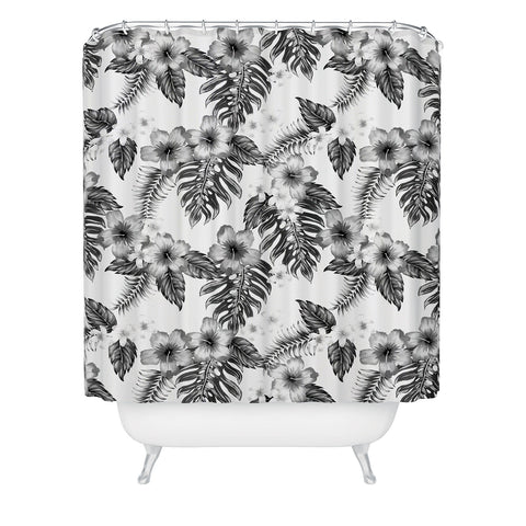 Schatzi Brown Live Aloha black and white Shower Curtain