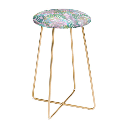 Schatzi Brown Lost in the Jungle pink green Counter Stool