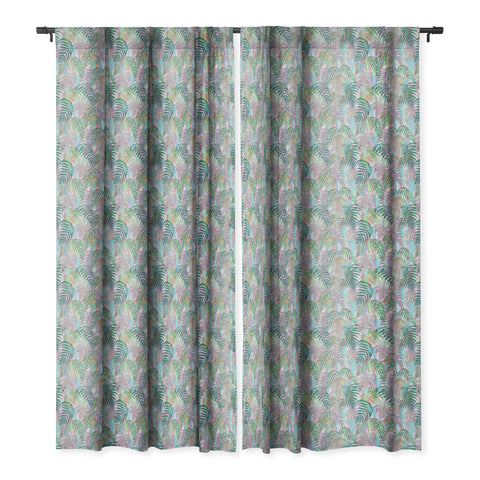 Schatzi Brown Lost in the Jungle pink green Blackout Window Curtain