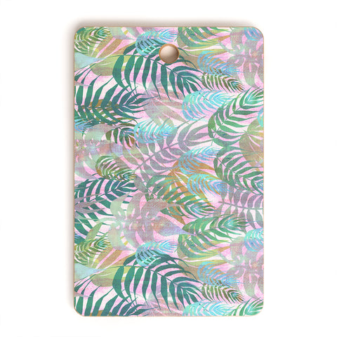 Schatzi Brown Lost in the Jungle pink green Cutting Board Rectangle