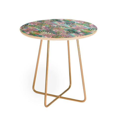 Schatzi Brown Lost in the Jungle pink green Round Side Table