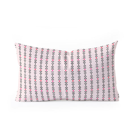 Schatzi Brown Love Triangle I Pink Oblong Throw Pillow