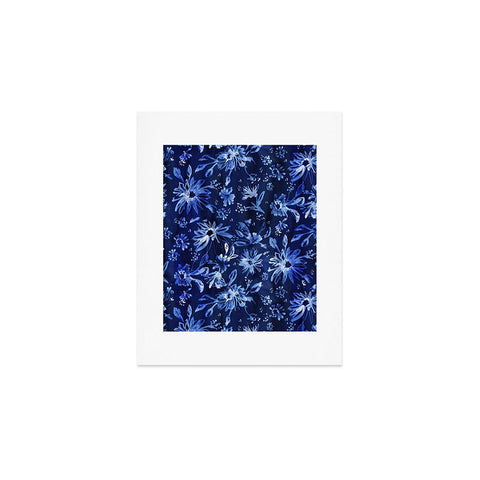 Schatzi Brown Lovely Floral Dark Blue Art Print