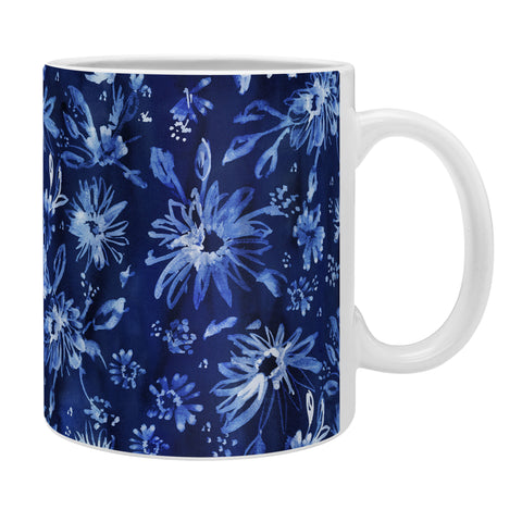 Schatzi Brown Lovely Floral Dark Blue Coffee Mug