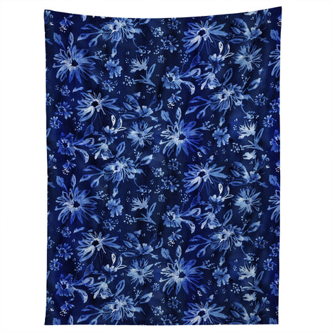Schatzi Brown Lovely Floral Dark Blue Tapestry