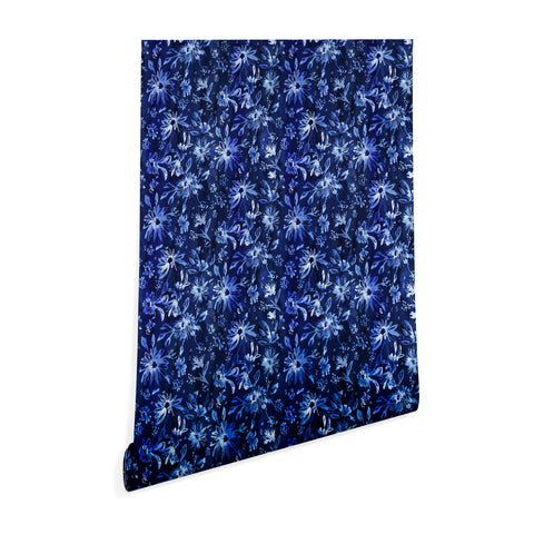 Schatzi Brown Lovely Floral Dark Blue Wallpaper