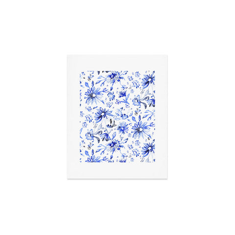 Schatzi Brown Lovely Floral White Blue Art Print