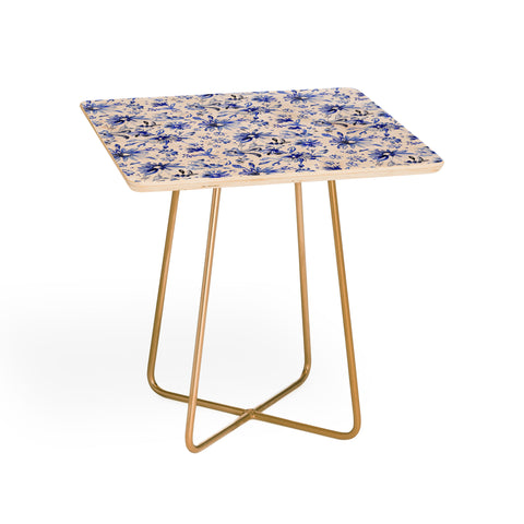 Schatzi Brown Lovely Floral White Blue Side Table