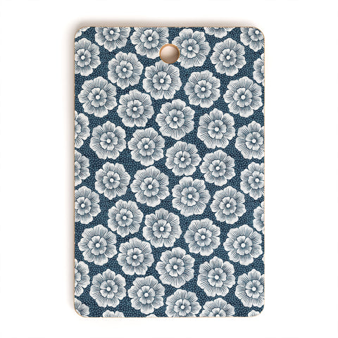 Schatzi Brown Lucy Floral Night Blue Cutting Board Rectangle