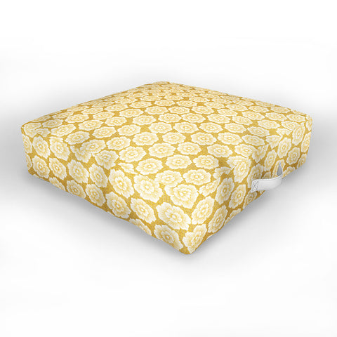 Schatzi Brown Lucy Floral Yellow Outdoor Floor Cushion