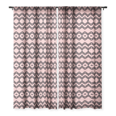 Schatzi Brown Luna Tie Dye Pink Black Sheer Window Curtain