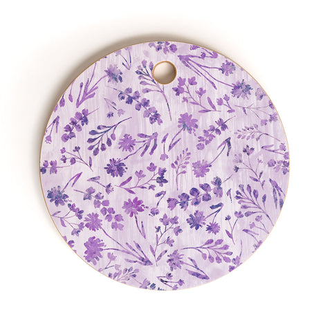 Schatzi Brown Mallory Floral Lilac Cutting Board Round