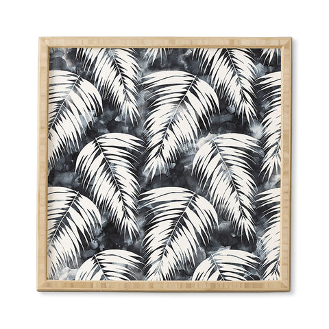 Schatzi Brown Maui Palm Black and White Framed Wall Art