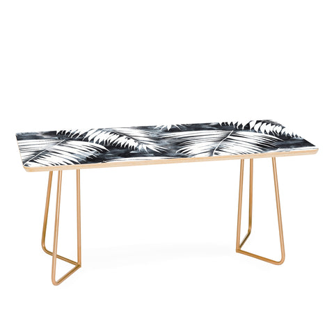 Schatzi Brown Maui Palm Black and White Coffee Table
