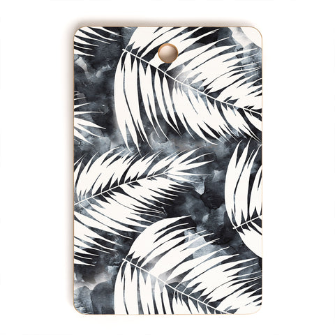 Schatzi Brown Maui Palm Black and White Cutting Board Rectangle