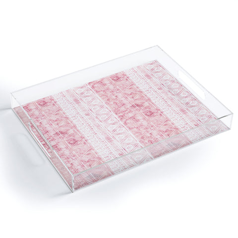 Schatzi Brown Mendhi Pink and White Acrylic Tray