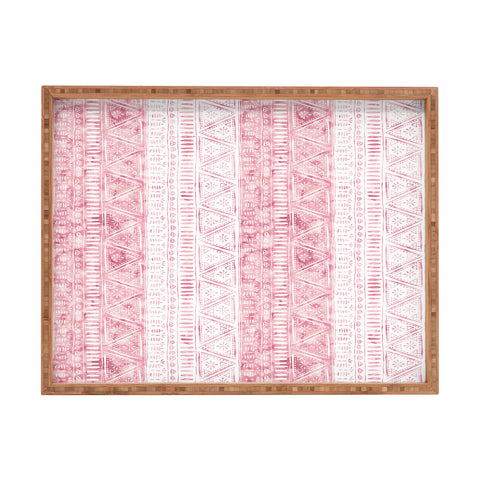 Schatzi Brown Mendhi Pink and White Rectangular Tray
