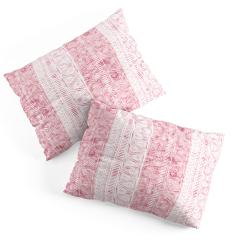 Schatzi Brown Mendhi Pink and White Pillow Shams