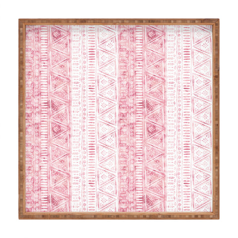Schatzi Brown Mendhi Pink and White Square Tray