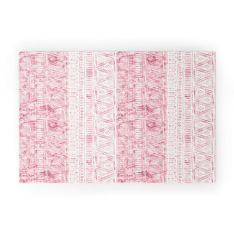 Schatzi Brown Mendhi Pink and White Welcome Mat