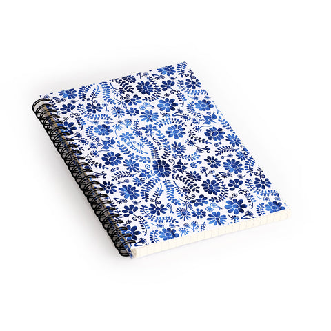 Schatzi Brown Mexico City Flower Blue Spiral Notebook
