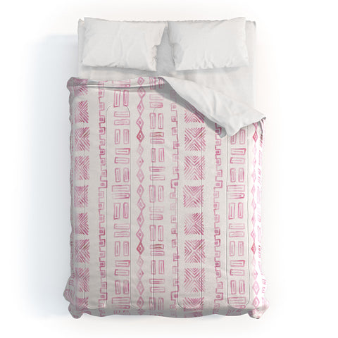 Schatzi Brown Modern Mud Cloth 6 Pink Comforter