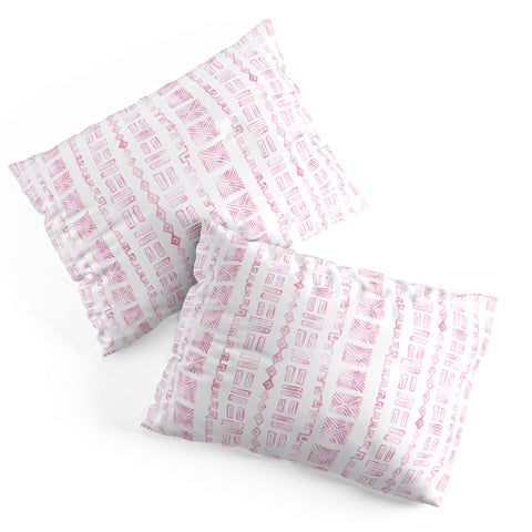 Schatzi Brown Modern Mud Cloth 6 Pink Pillow Shams