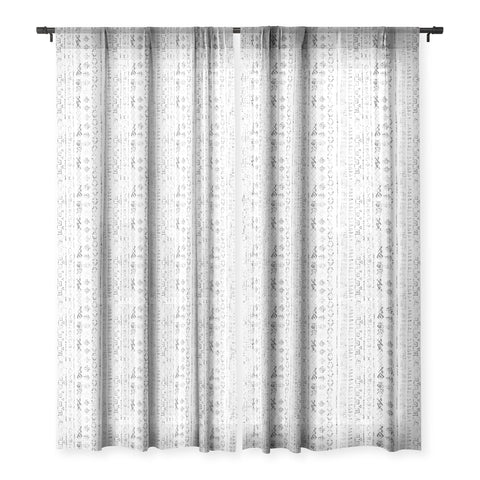Schatzi Brown Modern Mudcloth Snow Sheer Window Curtain