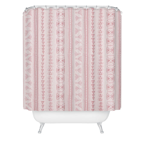 Schatzi Brown Mud Cloth 5 Pink Shower Curtain