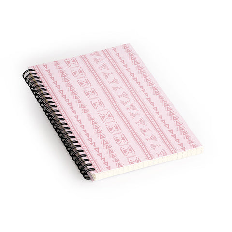 Schatzi Brown Mud Cloth 5 Pink Spiral Notebook