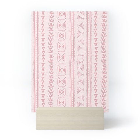 Schatzi Brown Mud Cloth 5 Pink Mini Art Print