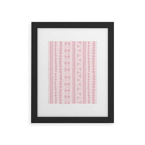 Schatzi Brown Mud Cloth 5 Pink Framed Art Print