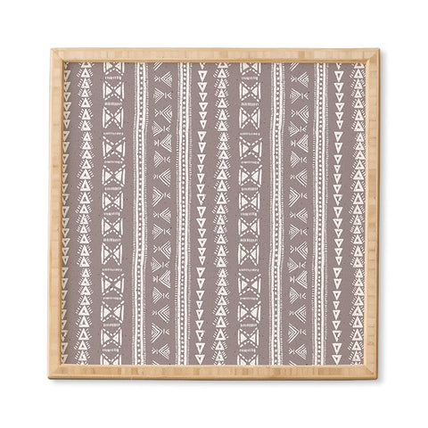 Schatzi Brown Mud Cloth 5 Taupe Framed Wall Art