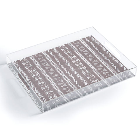 Schatzi Brown Mud Cloth 5 Taupe Acrylic Tray