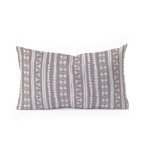 Schatzi Brown Mud Cloth 5 Taupe Oblong Throw Pillow