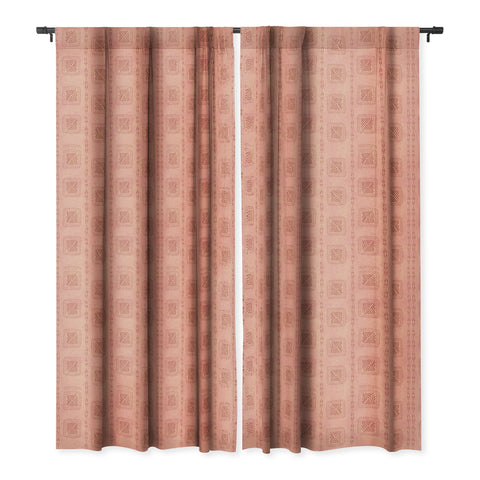 Schatzi Brown Mudcloth 3 Terracotta Blackout Window Curtain