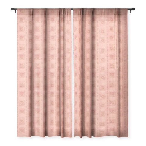 Schatzi Brown Mudcloth 3 Terracotta Sheer Window Curtain