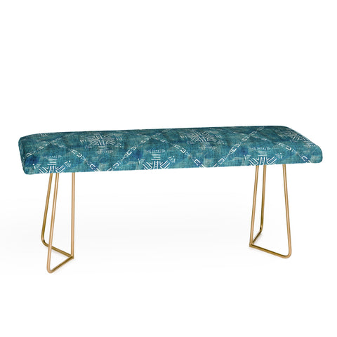 Schatzi Brown Mudcloth 4 Turquoise Bench