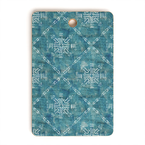 Schatzi Brown Mudcloth 4 Turquoise Cutting Board Rectangle