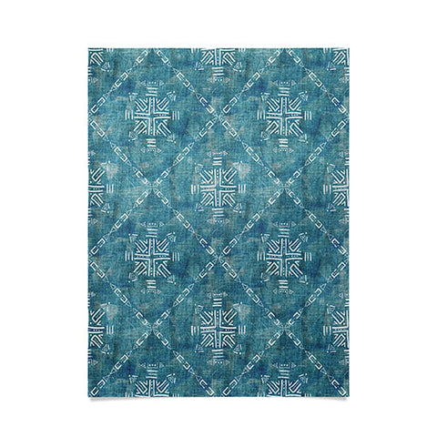 Schatzi Brown Mudcloth 4 Turquoise Poster