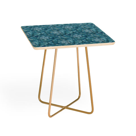 Schatzi Brown Mudcloth 4 Turquoise Side Table