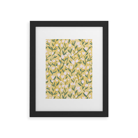 Schatzi Brown Ninna Floral Yellow Framed Art Print