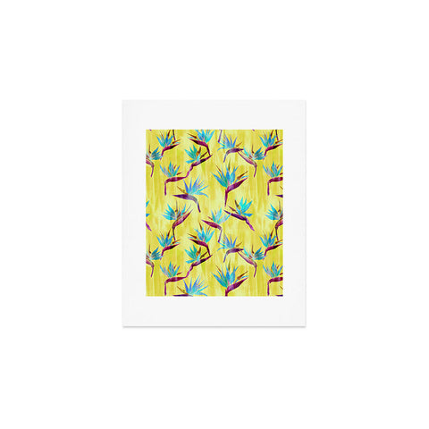 Schatzi Brown Painted Bird Yellow Art Print