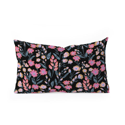Schatzi Brown Penelope Floral Noir Brights Oblong Throw Pillow