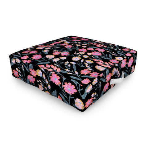 Schatzi Brown Penelope Floral Noir Brights Outdoor Floor Cushion
